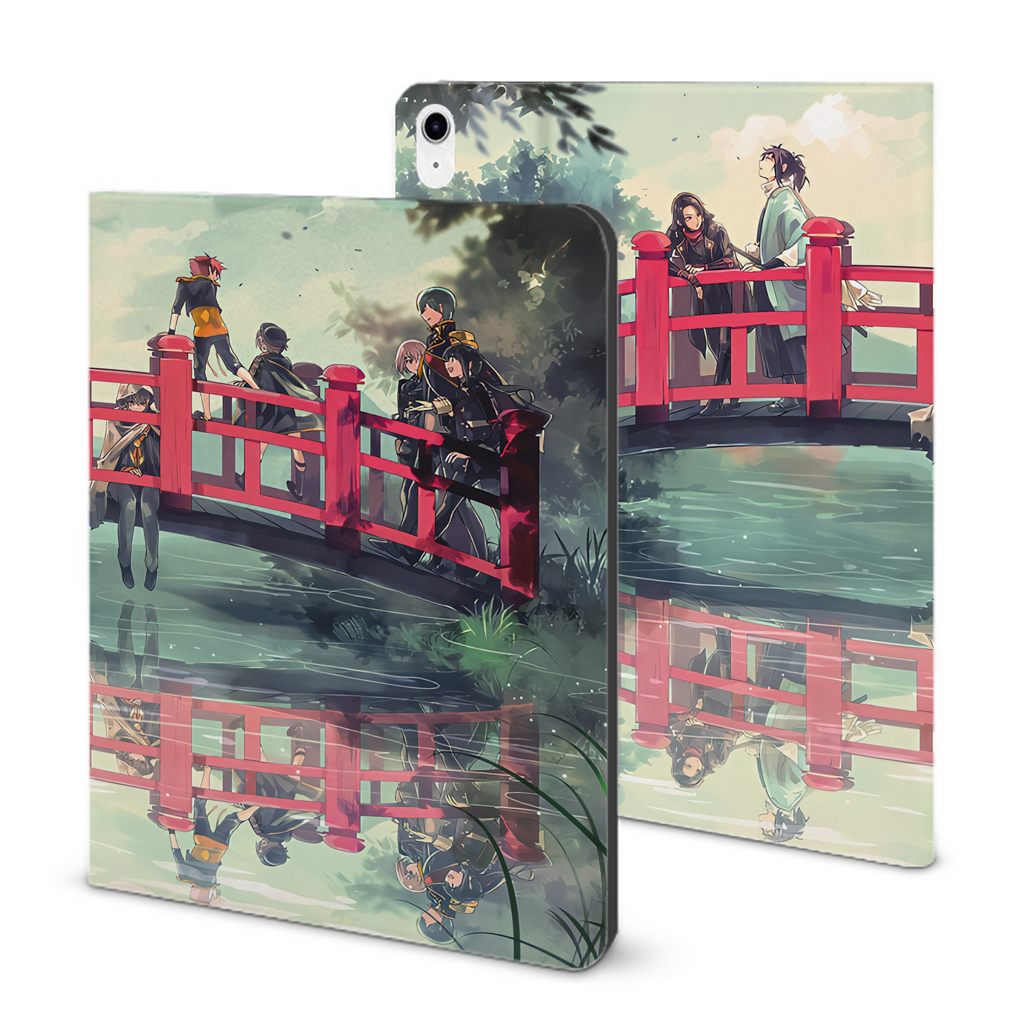 （画像用） 刀剣乱舞 Touken Ranbu IPad ケース ブック型 PUレザー TPU 耐衝撃 軽量 薄型 ペン収納なし 全面保護 IPad 各モデル対応